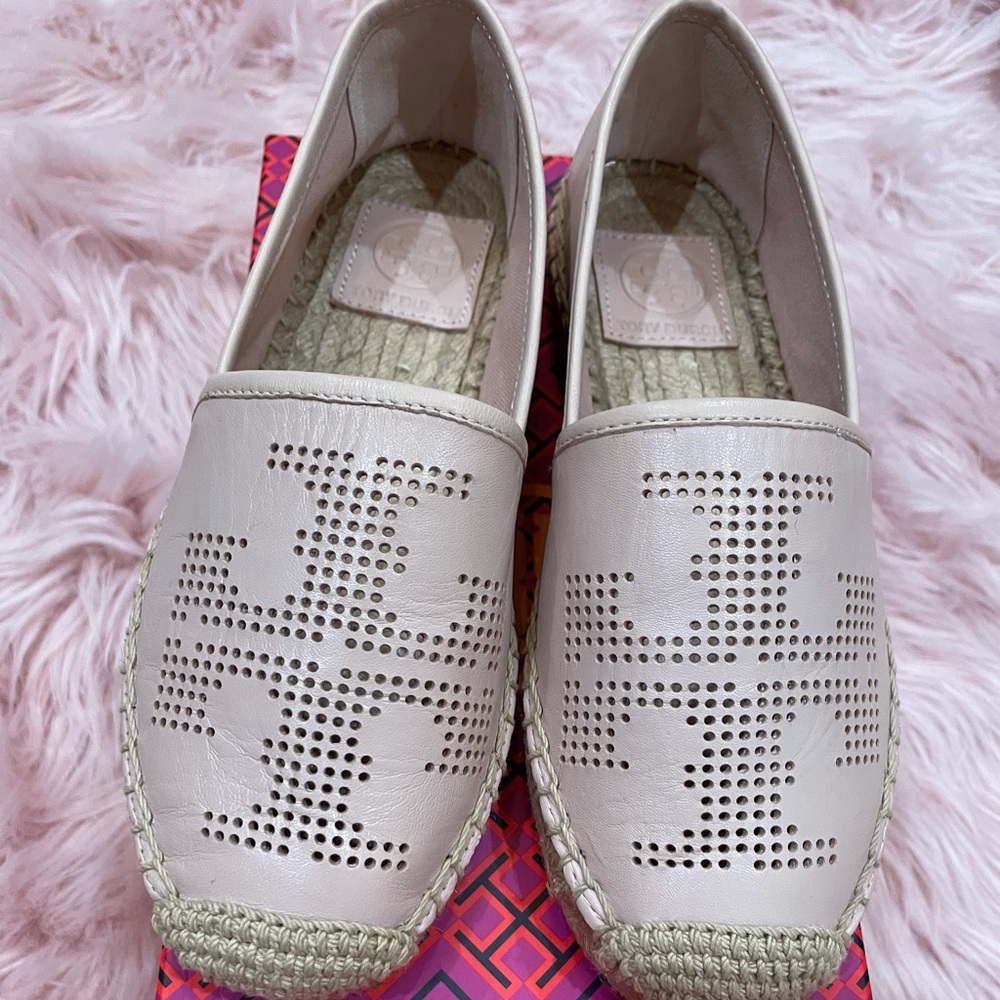 Brand new tory burch espadrilles leather